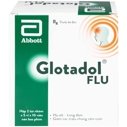 Thuốc Glotadol Flu Glomed hỗ trợ hạ sốt và long đàm (10 vỉ x 10 viên)