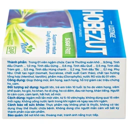 Viên ngậm Hobezut Vinacare không đường, giảm triệu chứng ho cảm (5 vỉ x 4 viên)