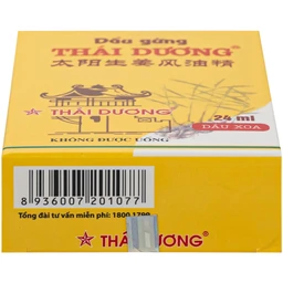 Dầu gừng Thái Dương điều trị đau đầu, đau lưng, đau dây thần kinh vai gáy (24ml)