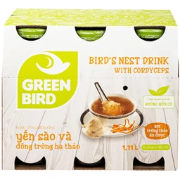 Nước Yến Sào Và Đông Trùng Hạ Thảo Greenbird (6 chai x 185ml)