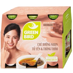 Chè Dưỡng Nhan Tổ Yến Và Trùng Thảo Greenbird (6 chai x 175ml)