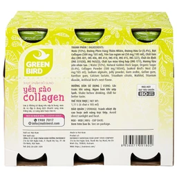 Nước Uống Bổ Dưỡng Yến Sào Collagen Greenbird (6 chai x 185ml)