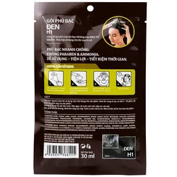 Gội phủ bạc Healthy&Lively Color Shampoo Lavox H1 màu đen tự nhiên (10 gói x 30ml)