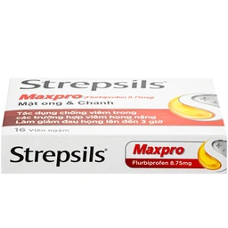 Viên ngậm Strepsils Maxpro mật ong & chanh chống viêm, làm giảm đau họng (2 vỉ x 8 viên)