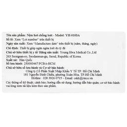 Nệm chống loét  YH Medical Model 0103A (Hàn Quốc) giúp ngăn ngừa và hỗ trợ điều trị loét do tì đè