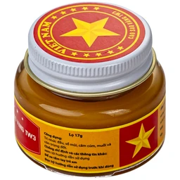 Cao sao vàng TW3 với thành phần tinh dầu dược liệu dùng trị nhức đầu, sổ mũi, cảm cúm, muỗi và côn trùng đốt (6 lọ 17G)