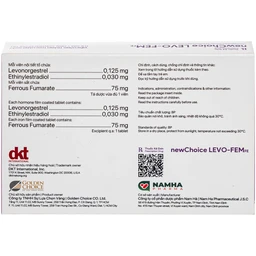 Thuốc Newchoice levo-fem Fe Nam Hà dùng để tránh thai (1 vỉ x 28 viên)