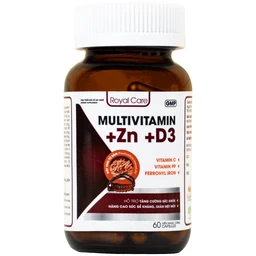 Viên uống hỗ trợ tăng cường sức khỏe nâng cao sức đề kháng Multivitamin +Zn +D3 Royal Care (60 viên)