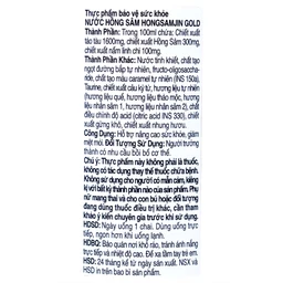 Nước Hồng Sâm Hongsamjin Gold (10 chai x 100ml)