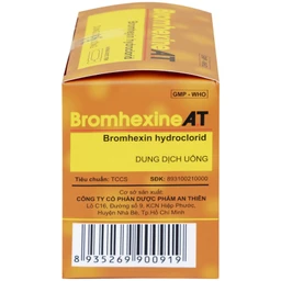 Dung dịch uống Bromhexine AT 4mg/5ml loãng đờm trong nhiễm khuẩn đường hô hấp (30 ống x 5ml)