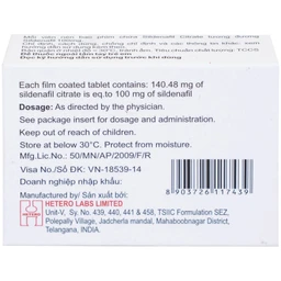 Thuốc Sife-100mg Hetero điều trị rối loạn chức năng cương dương ở nam giới (5 hộp x 4 viên)