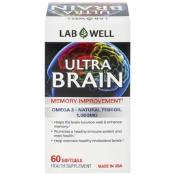 Viên uống bổ não, tốt cho mắt và tim mạch Ultra Brain Lab Well (60 viên)