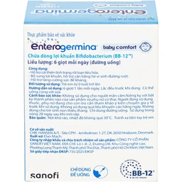 Men vi sinh Enterogermina Baby Comfort Sanofi cho trẻ sơ sinh chứa lợi khuẩn BB12 (Lọ 8ml)