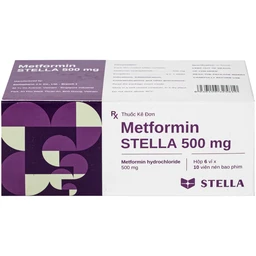 Thuốc Metformin 500MG Stella điều trị tiểu đường típ 2 (6 vỉ x 10 viên)
