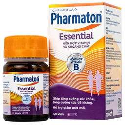 Viên uống Pharmaton Essential Multivitamins Minerals hỗn hợp Vitamin và khoáng chất, tăng cường sức khỏe (30 viên)  