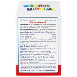 Viên nhai giúp tăng chiều cao, giảm nguy cơ còi xương cho trẻ em Borne Mineral New Nordic (120 viên)