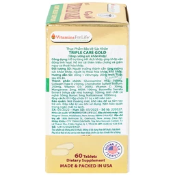 Viên uống giúp tăng tiết dịch khớp, giảm thoái hóa khớp Triple Care Gold Vitamins For Life (60 viên)