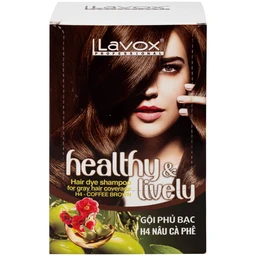 Gội phủ bạc Healthy&Lively Color Shampoo Lavox H4 màu nâu cà phê (10 gói x 30ml)