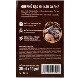 Gội phủ bạc Healthy&Lively Color Shampoo Lavox H4 màu nâu cà phê (10 gói x 30ml)