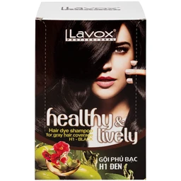 Gội phủ bạc Healthy&Lively Color Shampoo Lavox H1 màu đen tự nhiên (10 gói x 30ml)