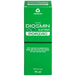 Gel bôi ngừa suy giãn tĩnh mạch, phù, nặng chân Diosmin Extra Porzac 75ml