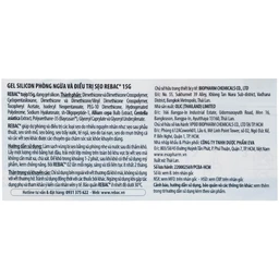 Kem bôi sẹo Rebac Biopharm 15g hỗ trợ làm phẳng, mềm và mờ sẹo