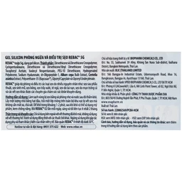 Kem bôi sẹo Rebac Biopharm 5g hỗ trợ làm phẳng, mềm và mờ sẹo