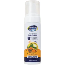 Dung dịch vệ sinh phụ nữ dạng bọt Natural Feminine Curcumin làm sạch, khử mùi, kháng khuẩn (160ml)