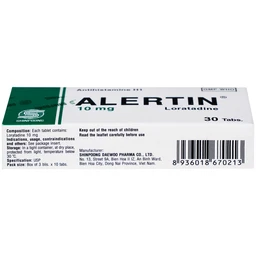 Thuốc Alertin 10mg Shinpoong Deawoo chỉ định trong trường hợp viêm mũi dị ứng, viêm kết mạc dị ứng (3 vỉ x 10 viên)