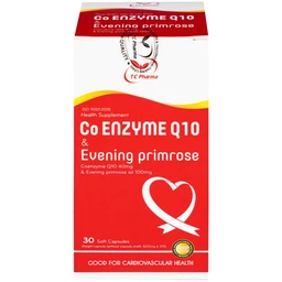 Viên uống hỗ trợ tốt cho tim mạch, giảm cholesterol máu Co Enzyme Q10 & Evening primrose (30 viên)