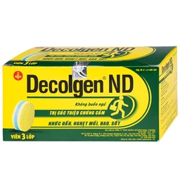 Thuốc Decolgen ND 500mg United giảm các triệu chứng cảm lạnh, cúm, sốt, đau họng, nghẹt mũi (30 vỉ x 4 viên)