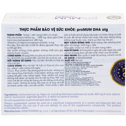 Viên uống bổ sung DHA cho phụ nữ có thai và cho con bú proMUM DHA Alg (3 vỉ x 10 viên)