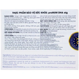 Viên uống bổ sung DHA cho phụ nữ có thai và cho con bú proMUM DHA Alg (3 vỉ x 10 viên)