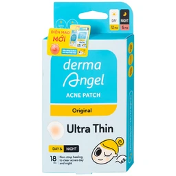 Miếng dán mụn ban ngày và đêm Derma Angel (12Đ + 6N miếng) hút mụn, làm lành vết thương sau mụn 