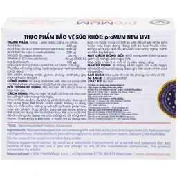Viên uống bổ sung Acid folic, sắt cho phụ nữ mang thai và cho con bú proMUM New Live (2 vỉ x 15 viên)