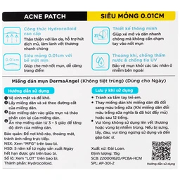 Miếng dán mụn ban ngày Derma Angel (12 miếng) hút mụn, làm lành vết thương sau mụn 