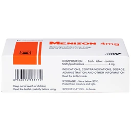 Thuốc Menison 4mg Pymepharco điều trị các bệnh liên quan đến viêm, dị ứng, miễn dịch (5 vỉ x 10 viên)