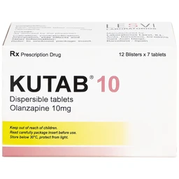 Thuốc Kutab 10 Levis điều trị tâm thần phân liệt, giai đoạn hưng cảm vừa đến nặng (12 vỉ x 7 viên)