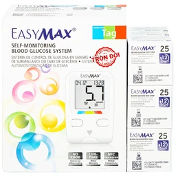 Combo 3 hộp que thử đường huyết Easy Max (25 cái) - tặng máy đo đường huyết Easy Max Tag
