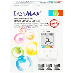 Combo 3 hộp que thử đường huyết Easy Max (25 cái) - tặng máy đo đường huyết Easy Max Tag