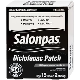 Cao dán Salonpas Diclofenac Patch Hisamitsu giảm đau, kháng viêm đau cơ, đau vai (15 gói x 2 miếng)