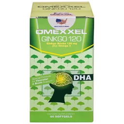 Viên uống hỗ trợ tăng tuần hoàn não, tốt cho tim mạch Omexxel Ginkgo 120 (60 viên)