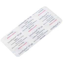 Thuốc Levothyrox 50µg Merck điều trị bướu giáp, suy giáp, ung thư giáp (2 vỉ x 15 viên)