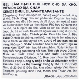 Gel tắm Uriage Xemoss Huile Lavante Apaisante dành cho da khô, viêm da cơ địa (200ml)