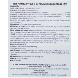 Viên uống hỗ trợ bảo vệ gan khỏe mạnh Premium Omexxel Strong Hepa (60 viên)