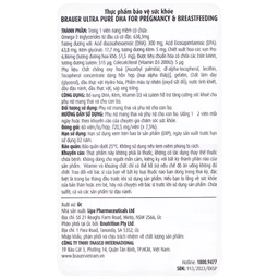 Viên uống hỗ trợ tăng cường sức khoẻ phụ nữ mang thai và cho con bú Brauer Ultra Pure DHA For Pregnancy & Breastfeeding (60 viên)