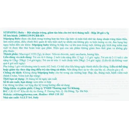 Bột nhuận tràng Stipsipeg Baby Macrogol 3350 (20 gói x 5g) cải thiện tình trạng táo bón cho trẻ từ 6 tháng tuổi