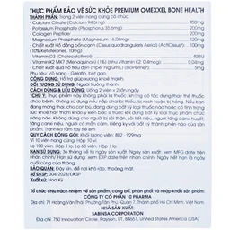 Viên uống hỗ trợ xương khỏe mạnh Premium Omexxel Bone Health (60 viên)