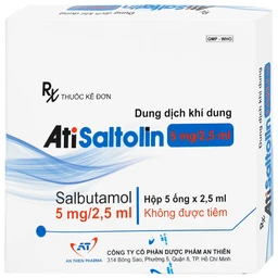 Dung dịch khí dung AtiSaltolin 5mg/2,5ml An Thiên điều trị chứng co thắt phế quản (1 vỉ x 5 ống)