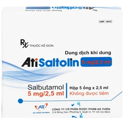 Dung dịch khí dung AtiSaltolin 5mg/2,5ml An Thiên điều trị chứng co thắt phế quản (1 vỉ x 5 ống)